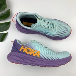 Hoka One One Rincon 3 Sneakers Running Shoes Blue Glass Chalk Violet Women's 9.5